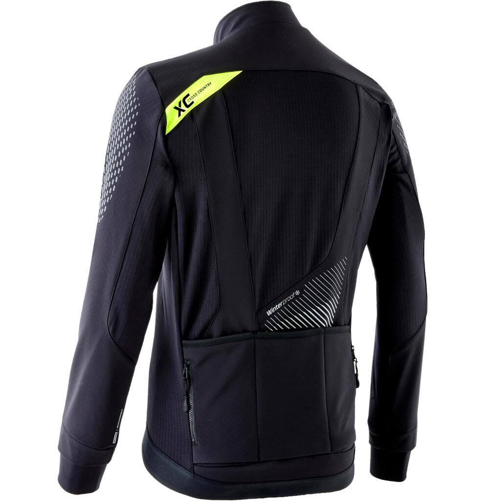 Slim-Fit Softshell Mountain Biking Jacket - Black