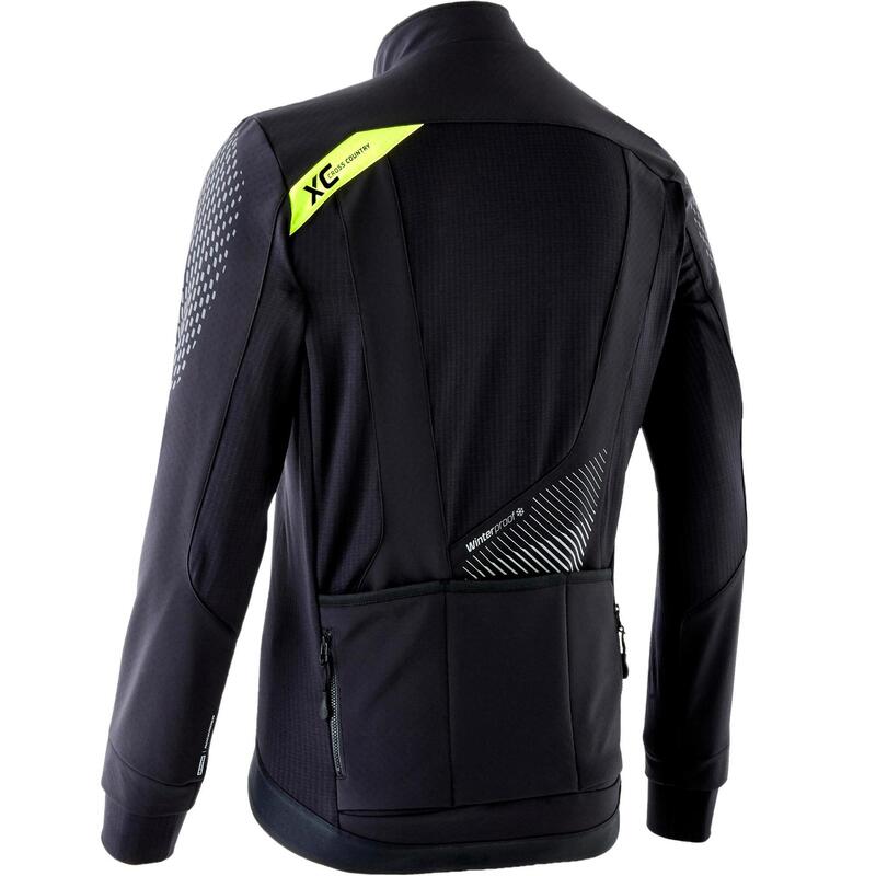 Chaqueta ciclismo MTB hombre Rockrider XC negro amarillo