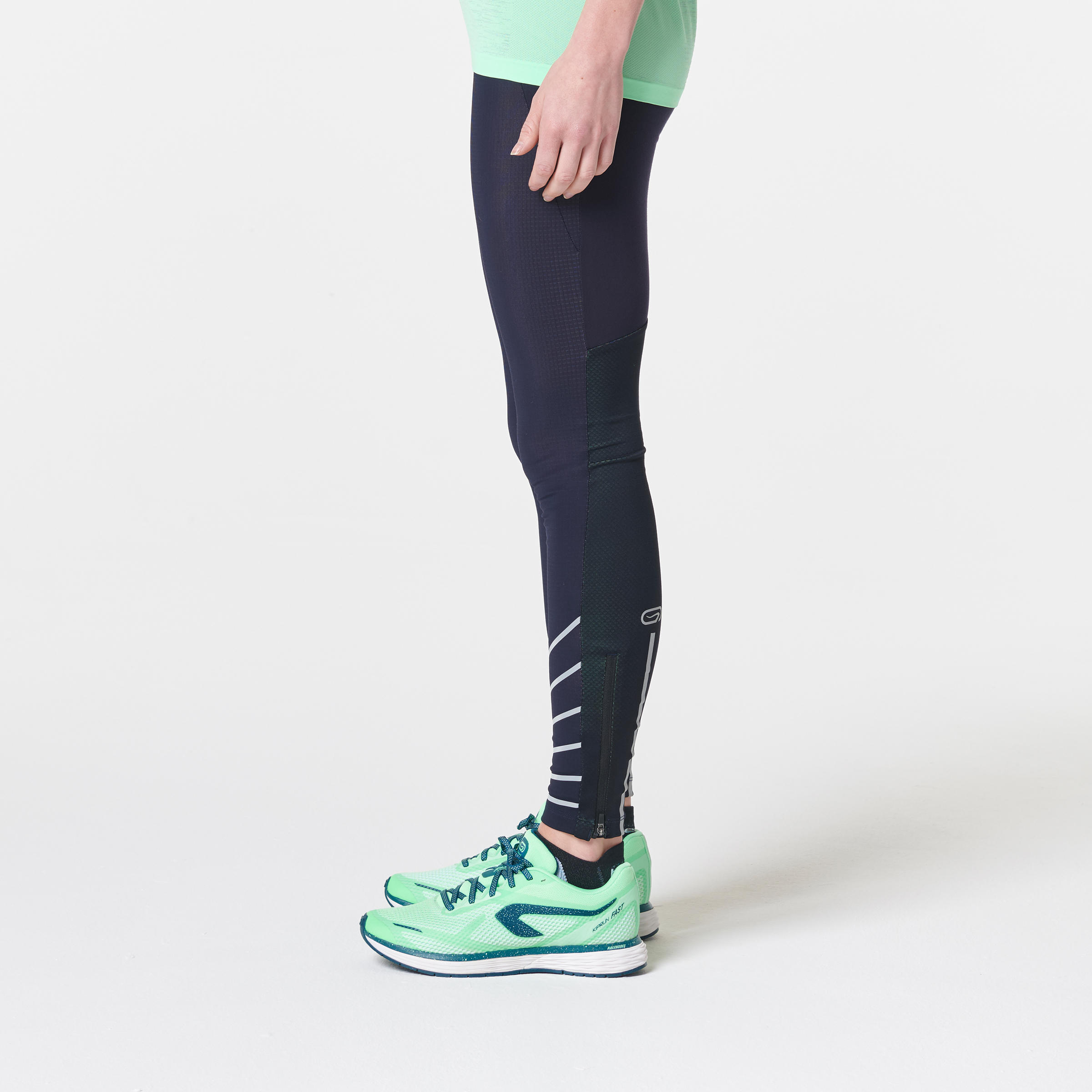RUNNING TIGHTS KIPRUN WARM - DARK BLUE 