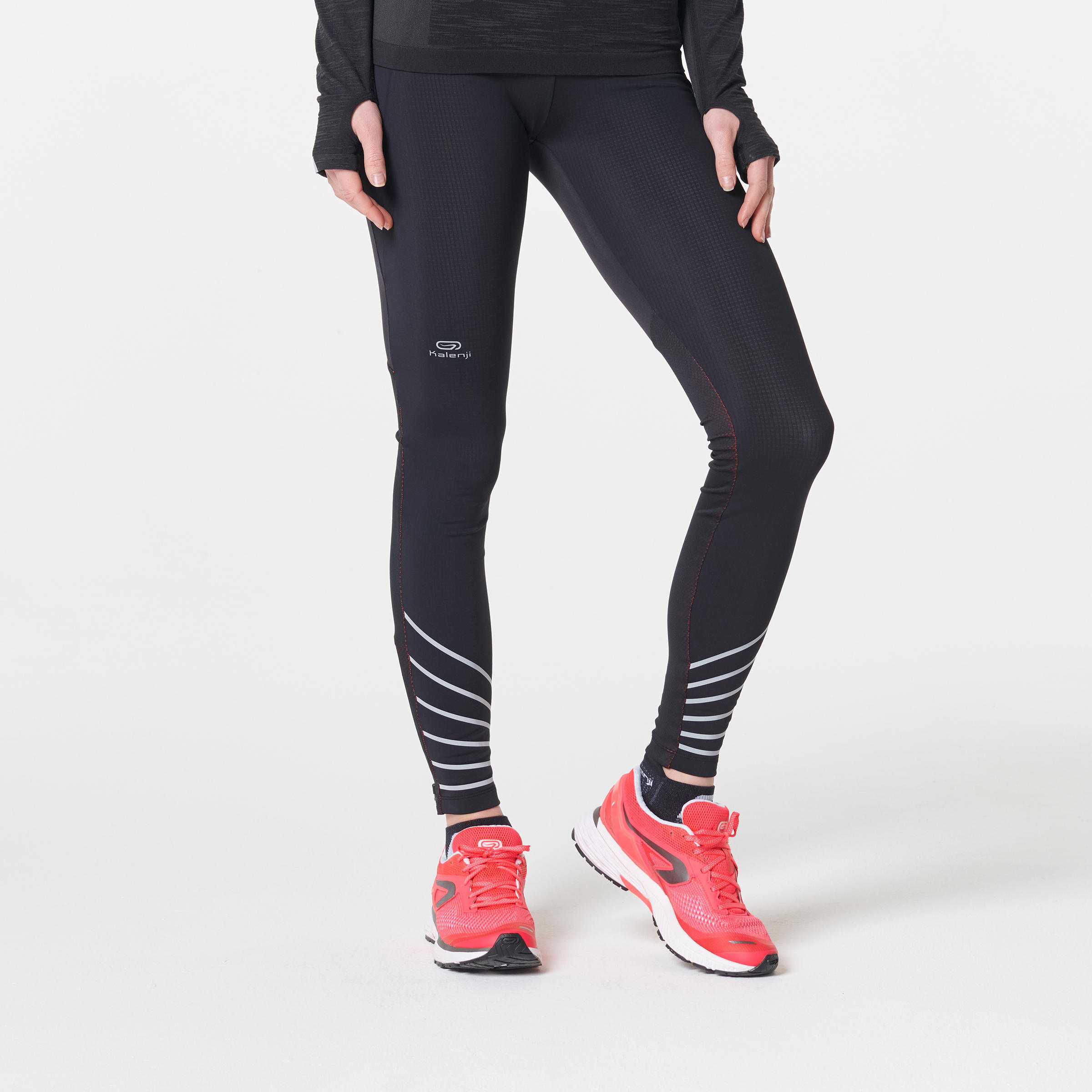 WOMEN'S RUNNING TIGHTS KIPRUN WARM - BLACK 4/14