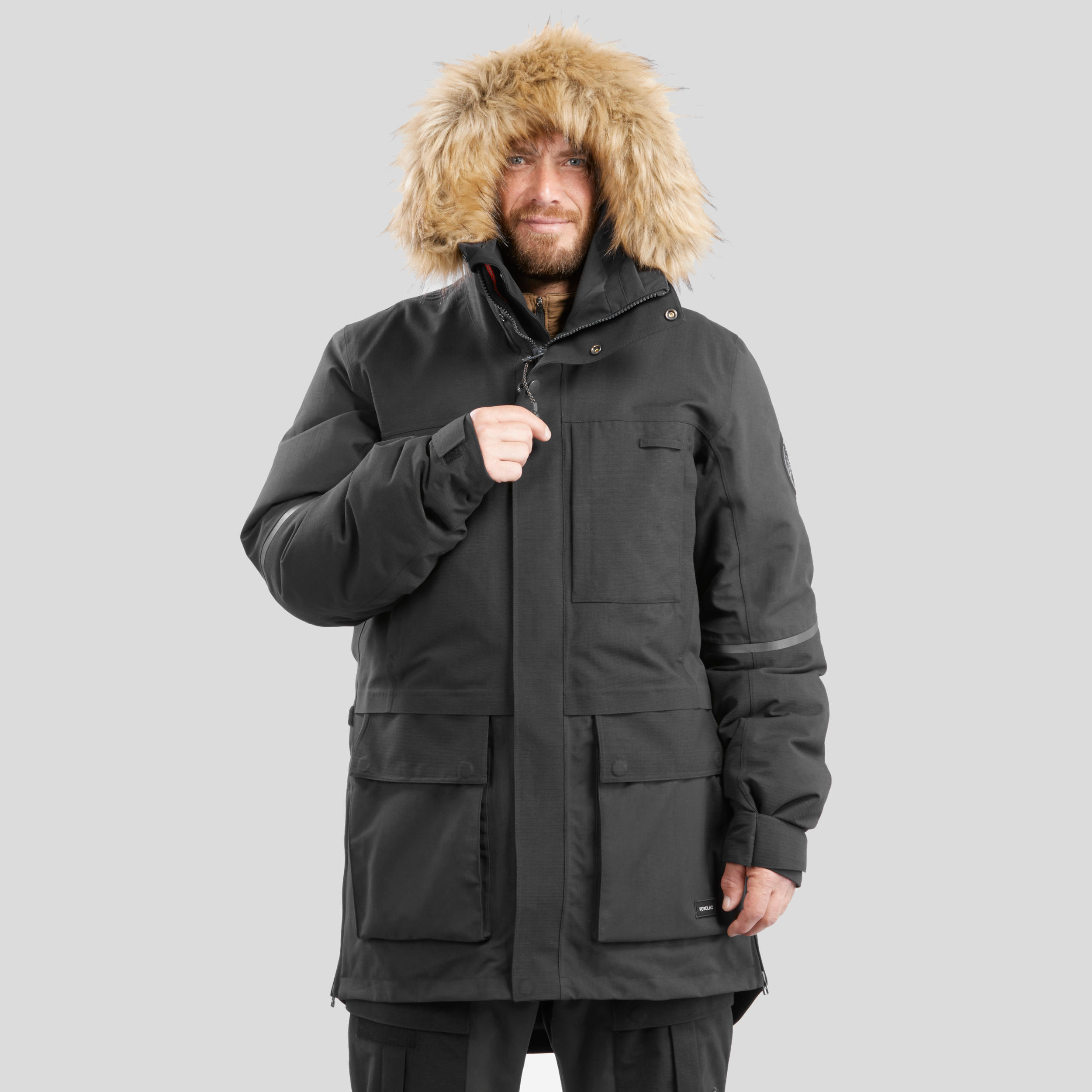 FORCLAZ Unisex waterproof parka jacket - 900 - Black