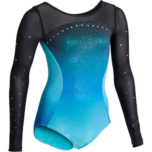 
      900 Artistic Gymnastics Long-Sleeved Leotard  - Blue/Turquoise
  