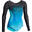 Maillot de Manga Comprida para Ginástica Artística Feminina 900 Azul/Turquesa