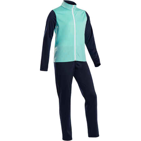 Kids' Breathable Synthetic Tracksuit Gym'y - Blue Top/Navy Bottoms