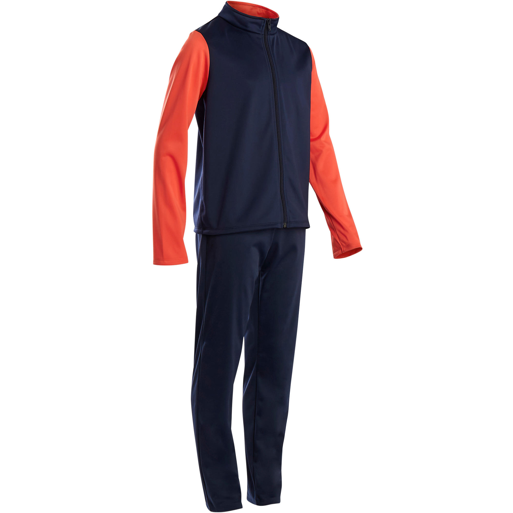 DOMYOS Kids' Synthetic Breathable Tracksuit Gym'Y - Navy/Red