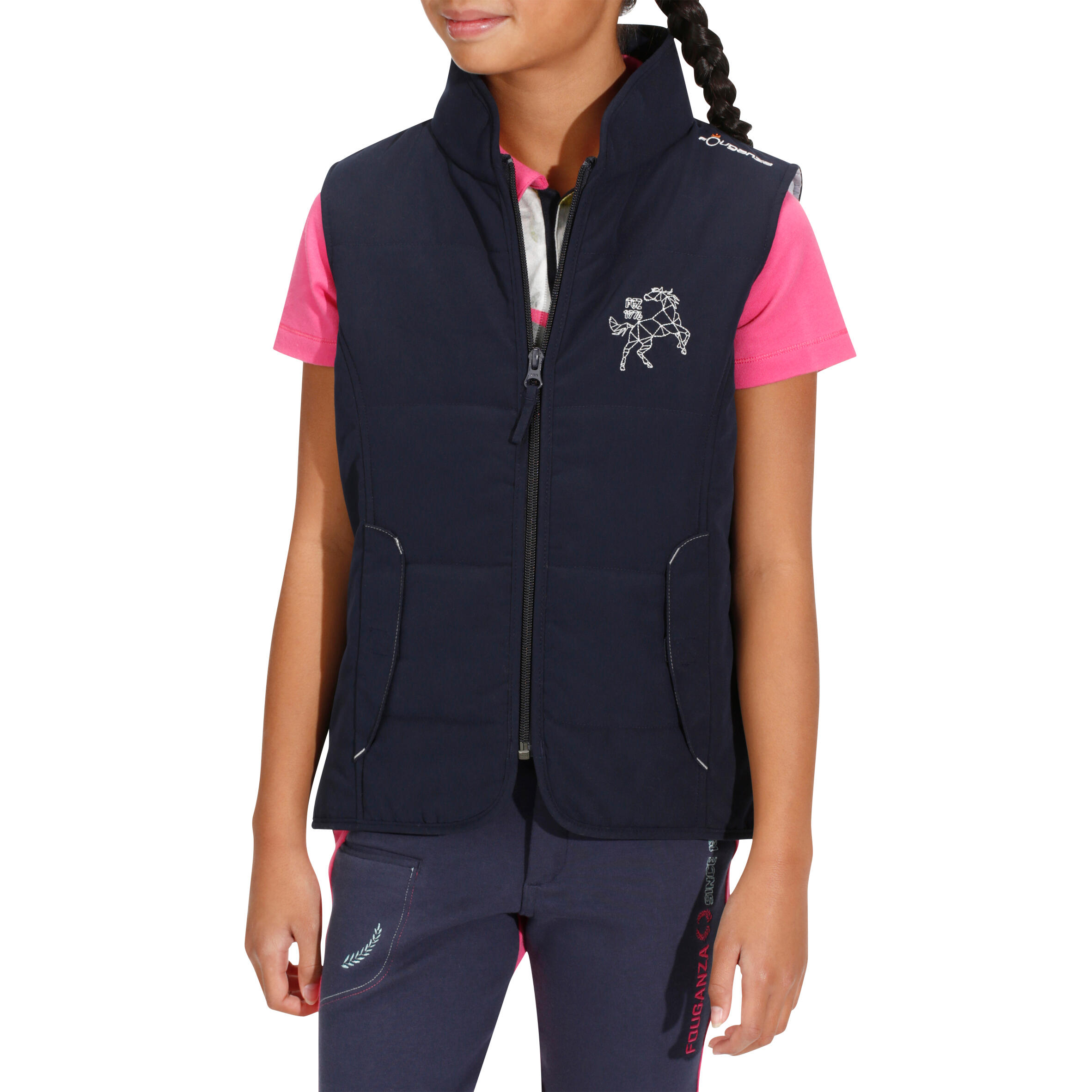 Accessy Children's Sleeveless Horse Riding Gilet - Navy Blue 2/15