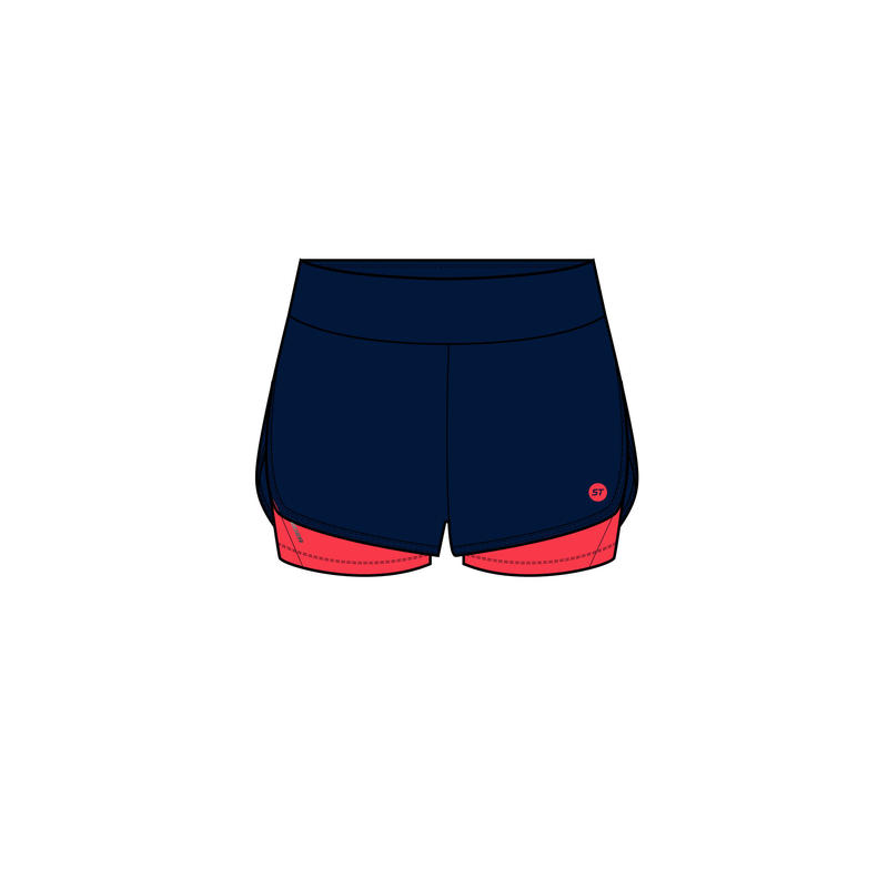 Women S Mountain Bike Shorts St 100 Navy Pink