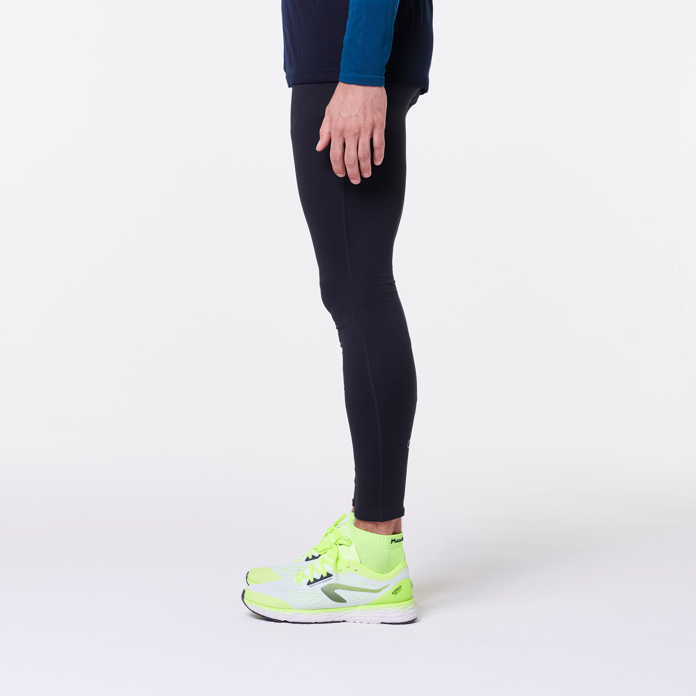 KIPRUN LIGHT MEN'S RUNNING TIGHTS WITH POCKETS BLACK 4/7