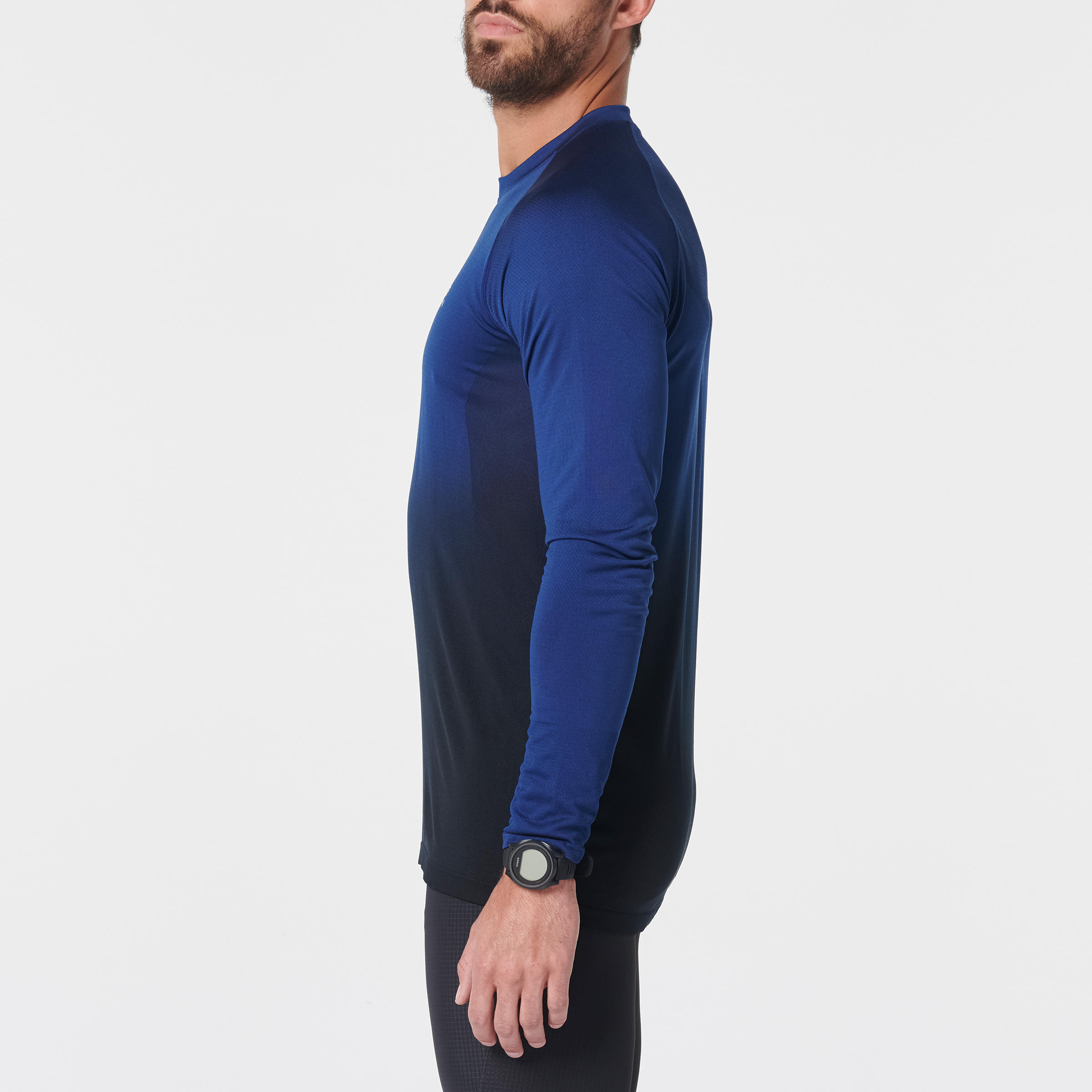KIPRUN CARE MEN'S RUNNING BREATHABLE LONG-SLEEVED T-SHIRT - BLUE/BLACK 5/9
