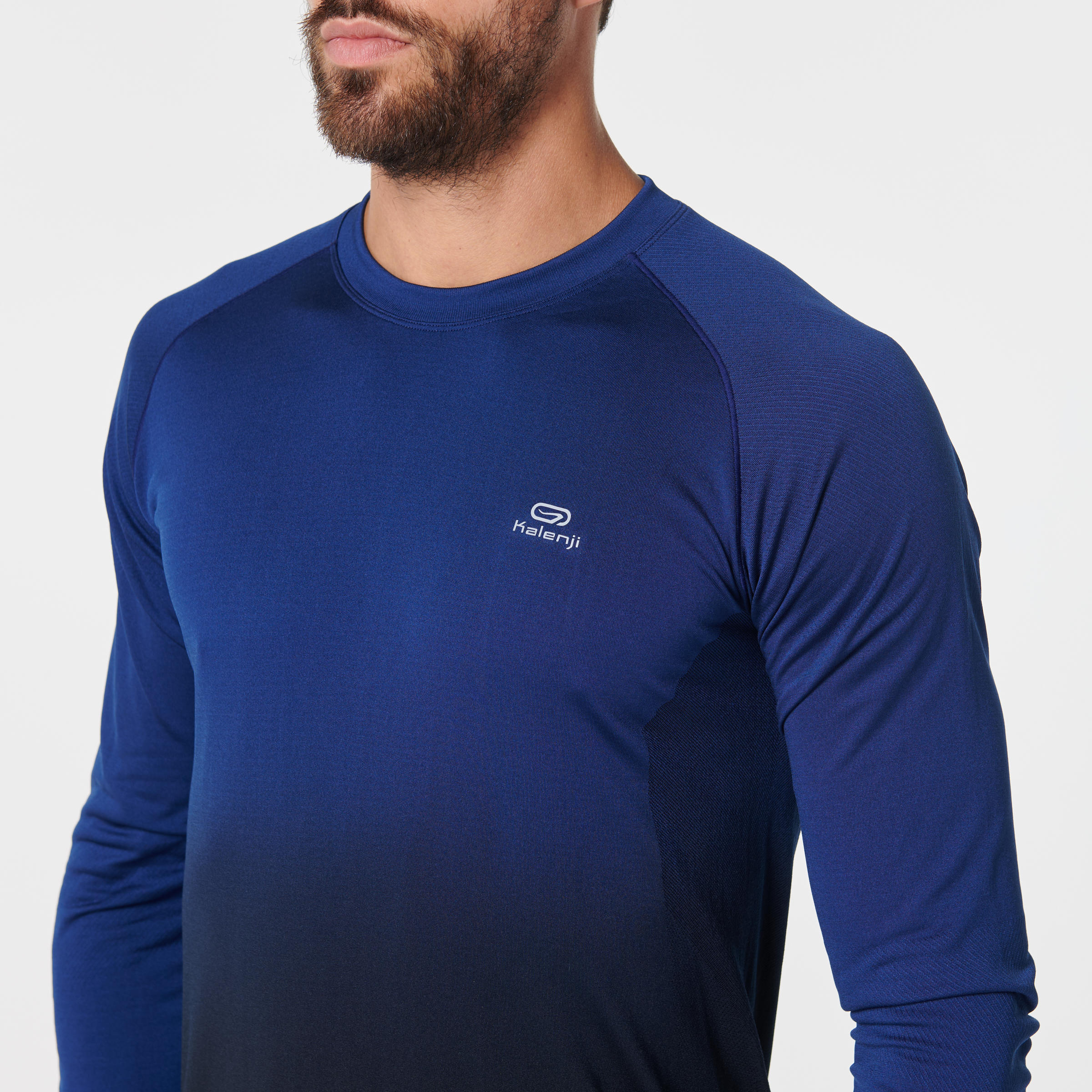 KIPRUN CARE MEN'S RUNNING BREATHABLE LONG-SLEEVED T-SHIRT - BLUE/BLACK 6/9