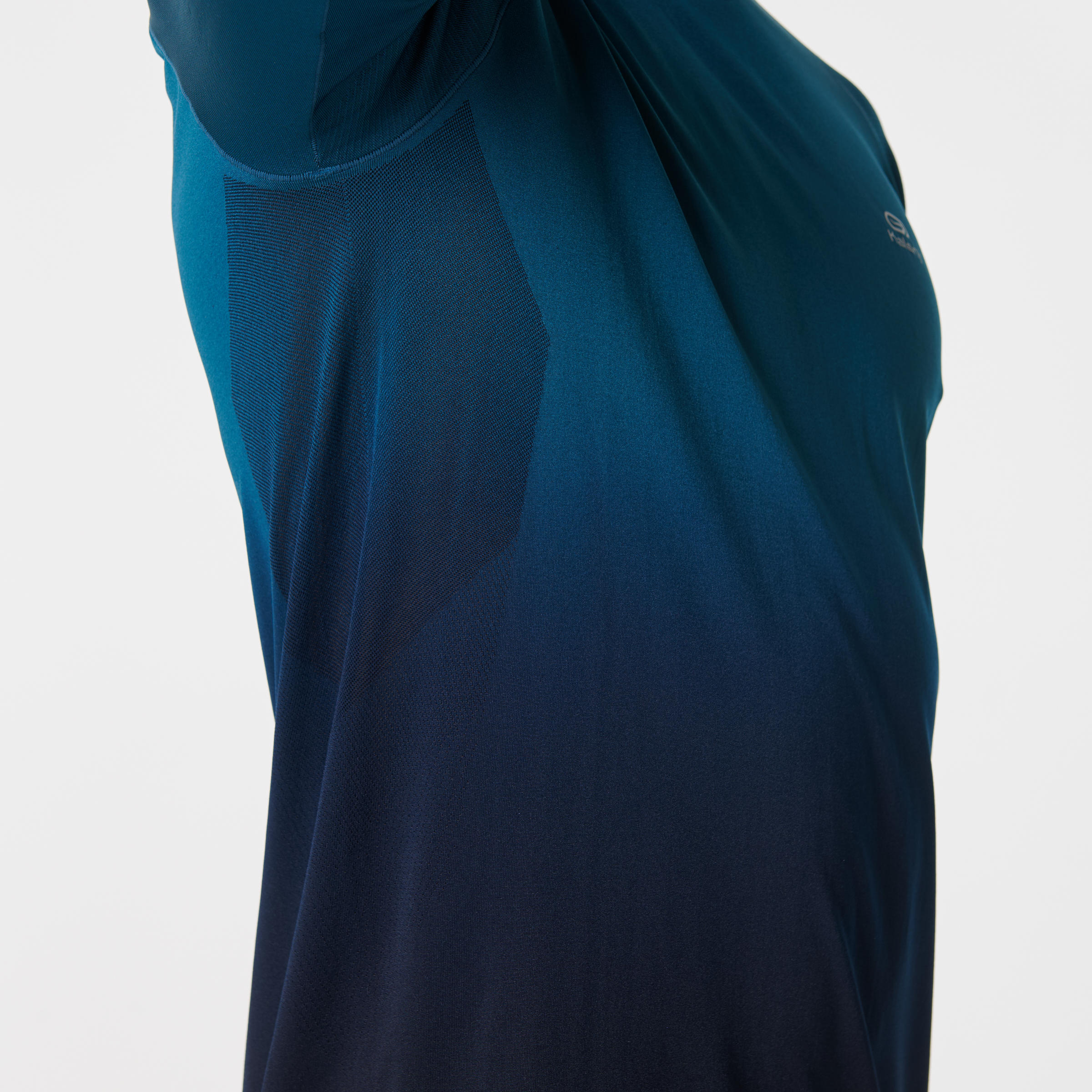 KIPRUN CARE MEN'S BREATHABLE LONG-SLEEVED RUNNING T-SHIRT - GREEN/BLACK 8/9