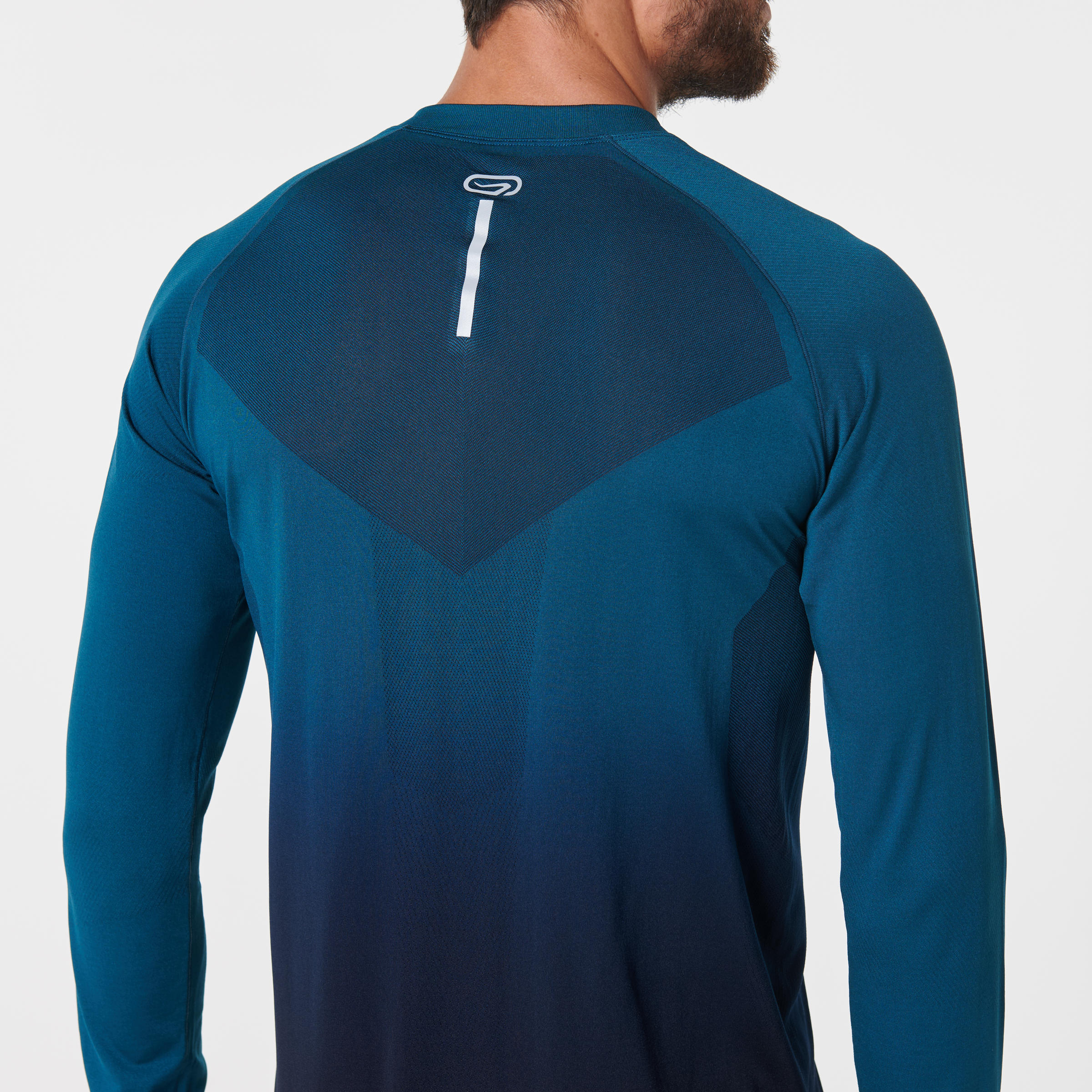 KIPRUN CARE MEN'S BREATHABLE LONG-SLEEVED RUNNING T-SHIRT - GREEN/BLACK 7/9