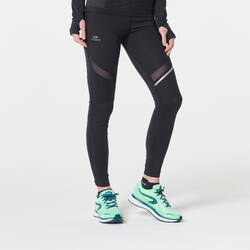 WOMEN'S RUNNING TIGHTS WITH KIPRUN SUPPORT - BLACK
