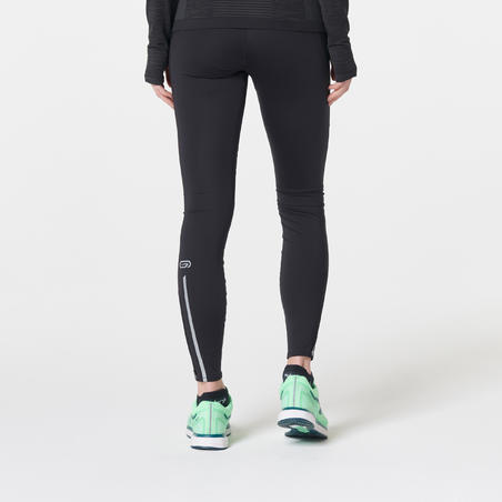 Жіночі легінси Kiprun Support для бігу - Чорні