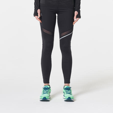 Жіночі легінси Kiprun Support для бігу - Чорні