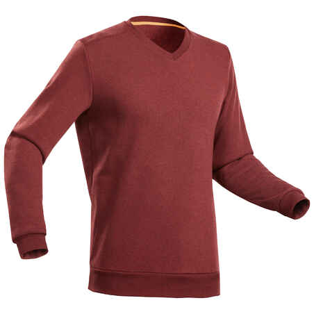 Bordo rdeč moški pohodniški pulover NH150