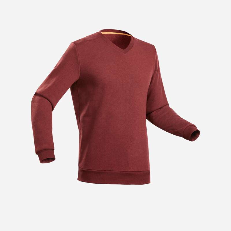 MEN NATURE HIKING JUMPERS/HOODIES Hiking - Men's Pullover NH150 - Maroon QUECHUA - Hiking Clothes