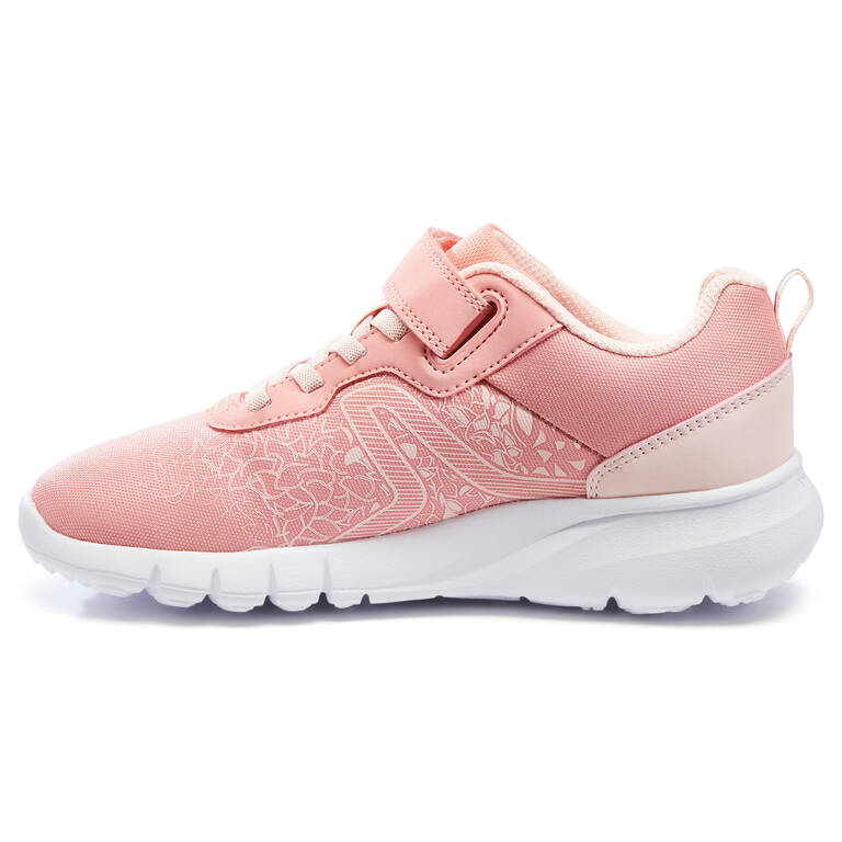 Kids' lightweight and waterproof rip-tab trainers, pink