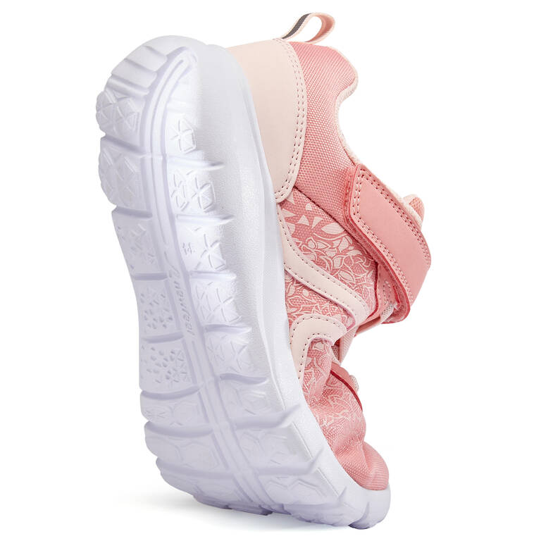 Kids' lightweight and waterproof rip-tab trainers, pink