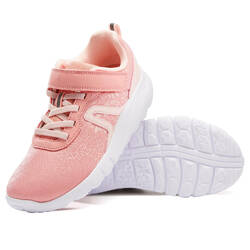 Kids' lightweight and waterproof rip-tab trainers, pink