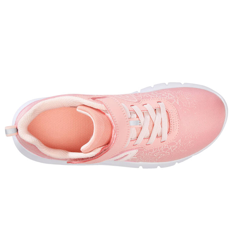 Kids' lightweight and waterproof rip-tab trainers, pink