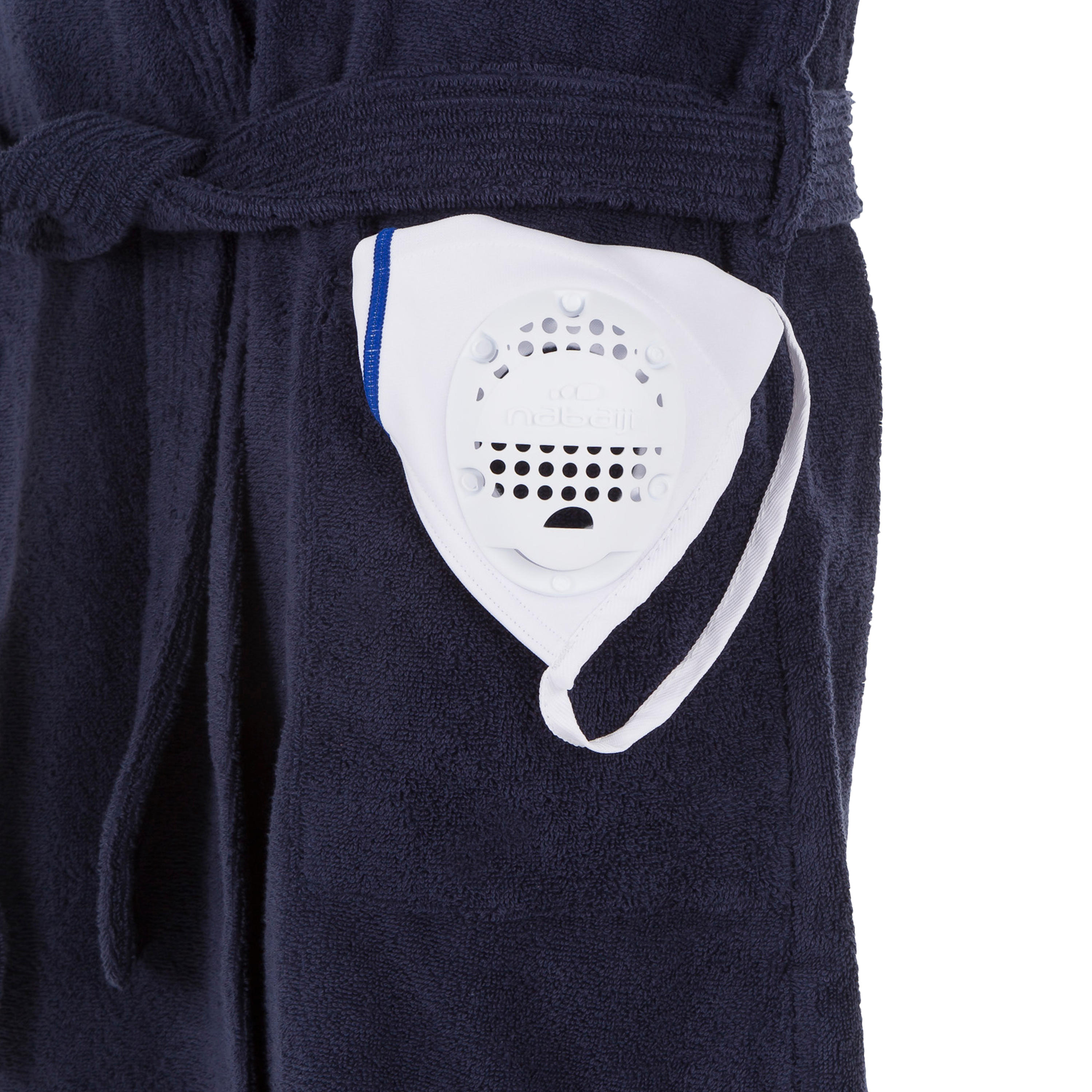 WOMEN'S WATER POLO THICK COTTON BATHROBE 500 - NAVY BLUE 8/8