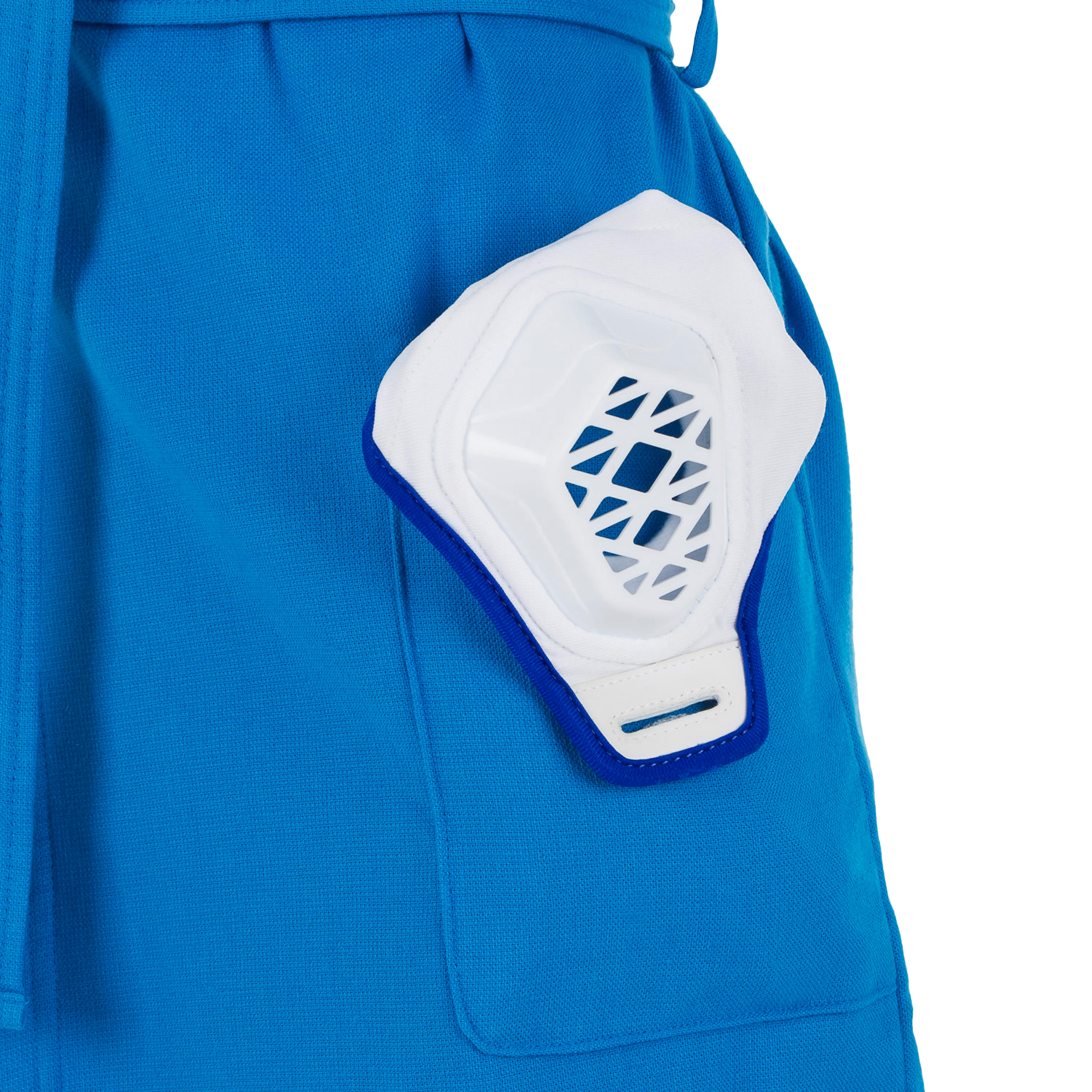 Kids' Lightweight Cotton Pool Bathrobe with Hood, Pocket and Belt - Light Blue 5/6