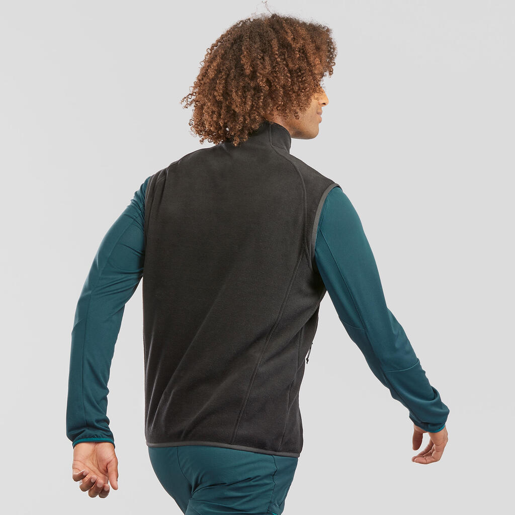 Gilet polaire de randonnée montagne homme, MH100 noir