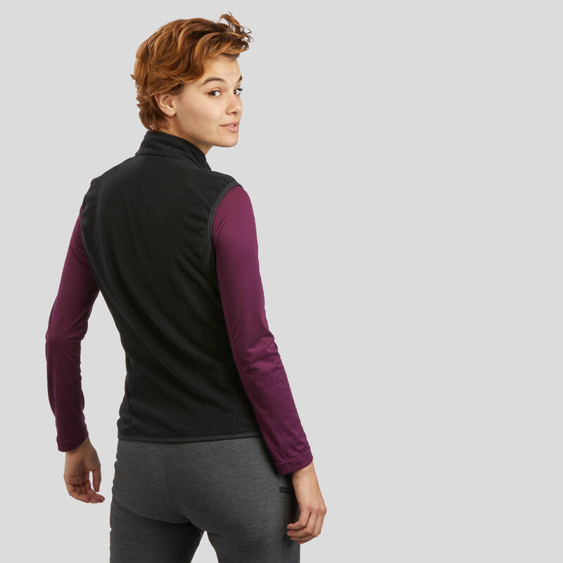 Kadın Outdoor Polar Yelek - Siyah - MH100