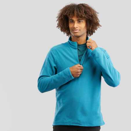 Men’s Mountain walking fleece MH100 - Turquoise