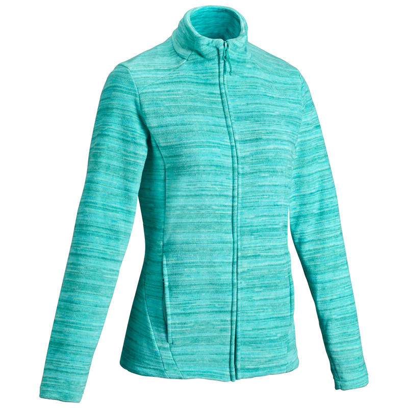 Veste polaire de randonnée montagne femme MH120 verte Veste polaire de randonnée montagne femme MH120 verte