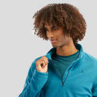 Men’s Mountain walking fleece MH100 - Turquoise