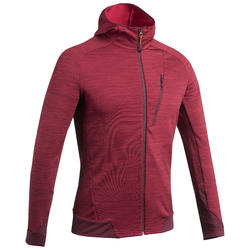 Veste polaire de randonnée montagne homme MH900 Bordeaux Chiné