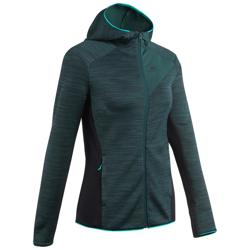Women's Mountain Walking Fleece Jacket MH900 Mottled Green