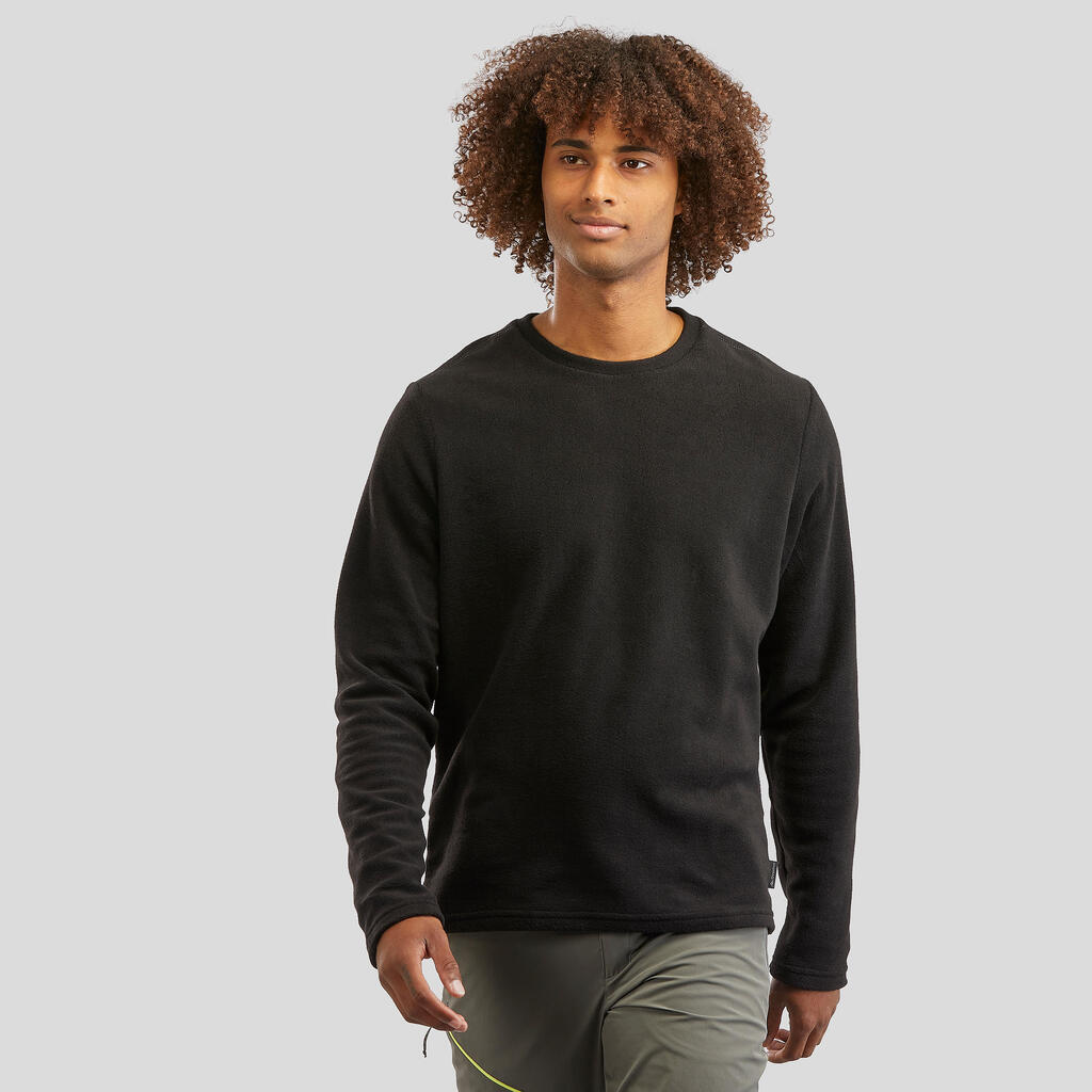 Vyriškas žygių fliso džemperis, juodas