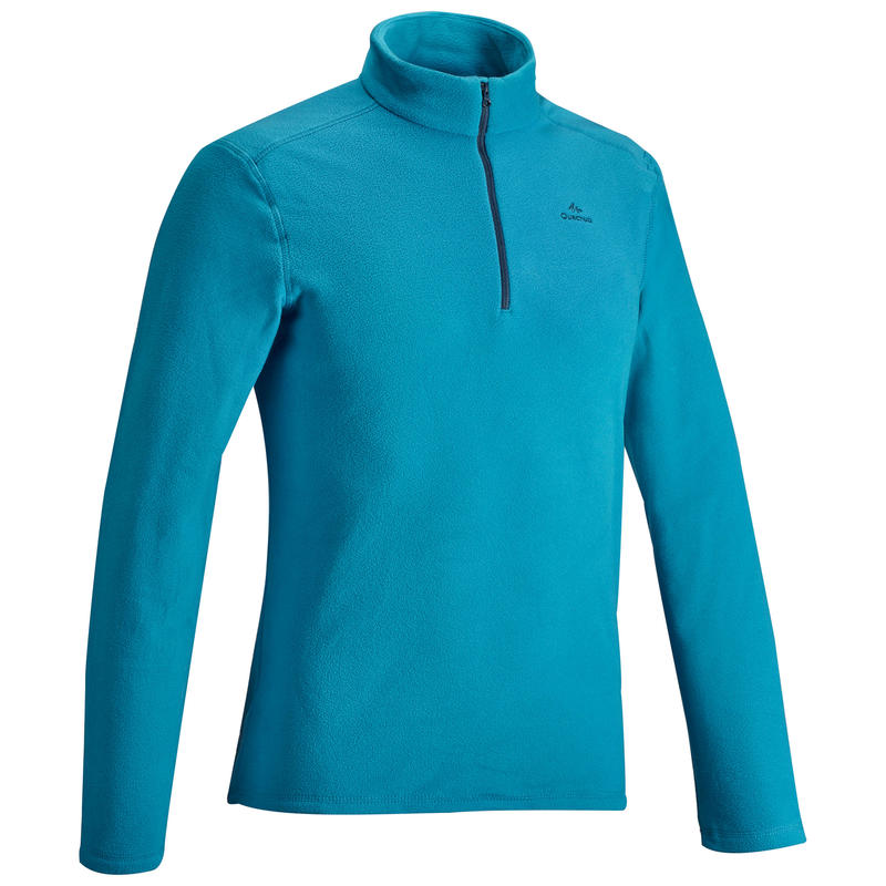 Men’s Mountain Walking Fleece Sweater MH100 - Turquoise Men’s Mountain Walking Fleece Sweater MH100 - Turquoise