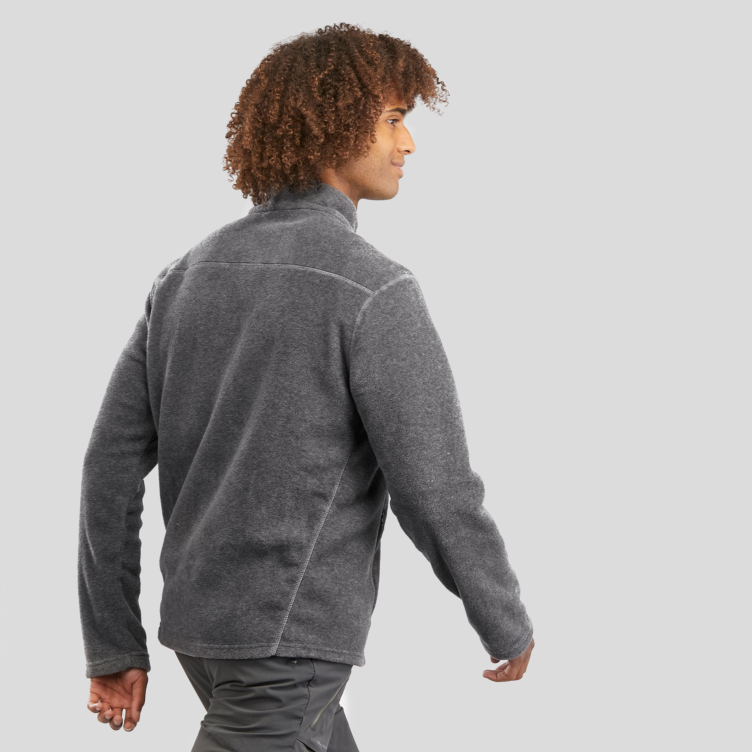 Veste en laine polaire de randonnée hommes – MH 120 gris - QUECHUA