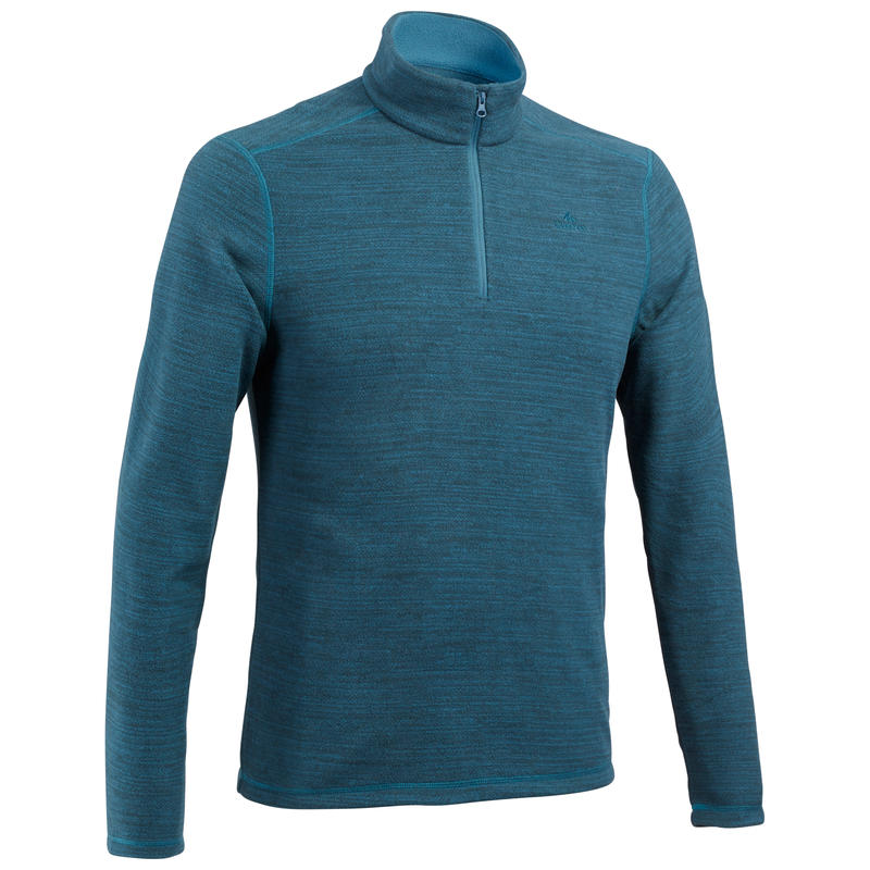 Polaire de randonnée montagne homme MH100 Bleu Chinée Polaire de randonnée montagne homme MH100 Bleu Chinée
