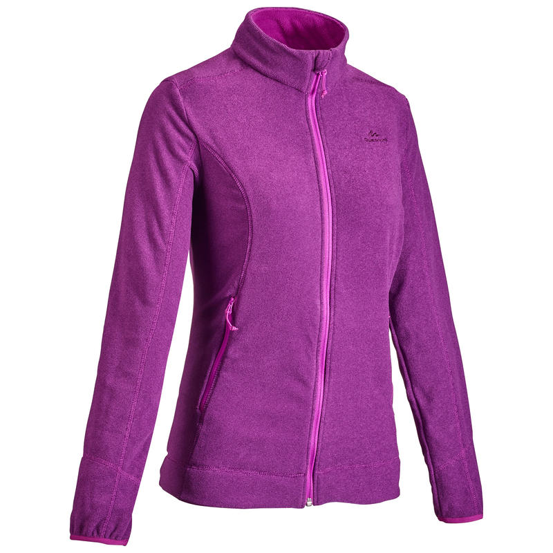Veste polaire de randonnée montagne femme MH120 violette Veste polaire de randonnée montagne femme MH120 violette