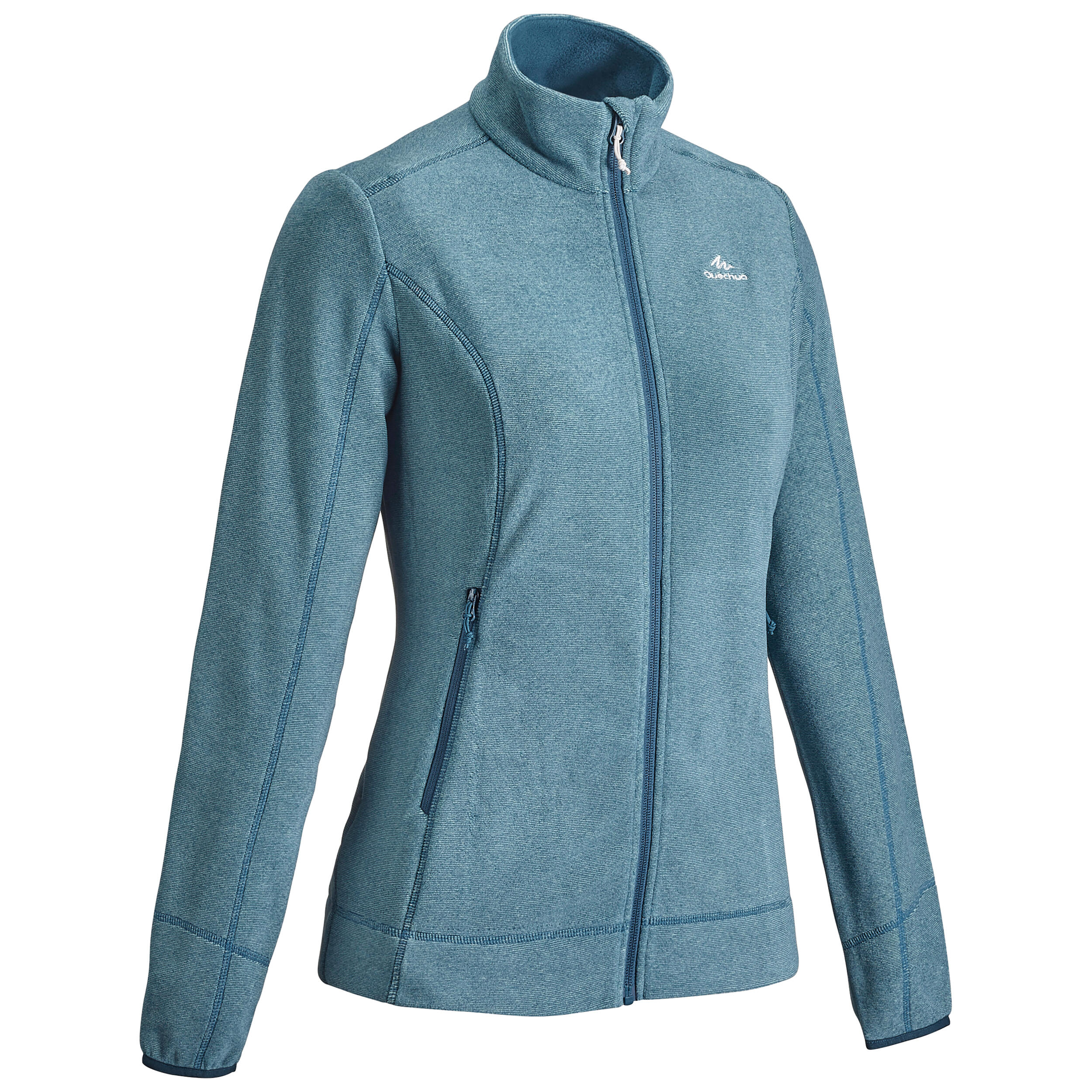 Manteau de randonnée en laine polaire femme – MH 120 turquoise - QUECHUA