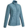 Women Sweater Full-Zip Fleece for Hiking MH100 Blue