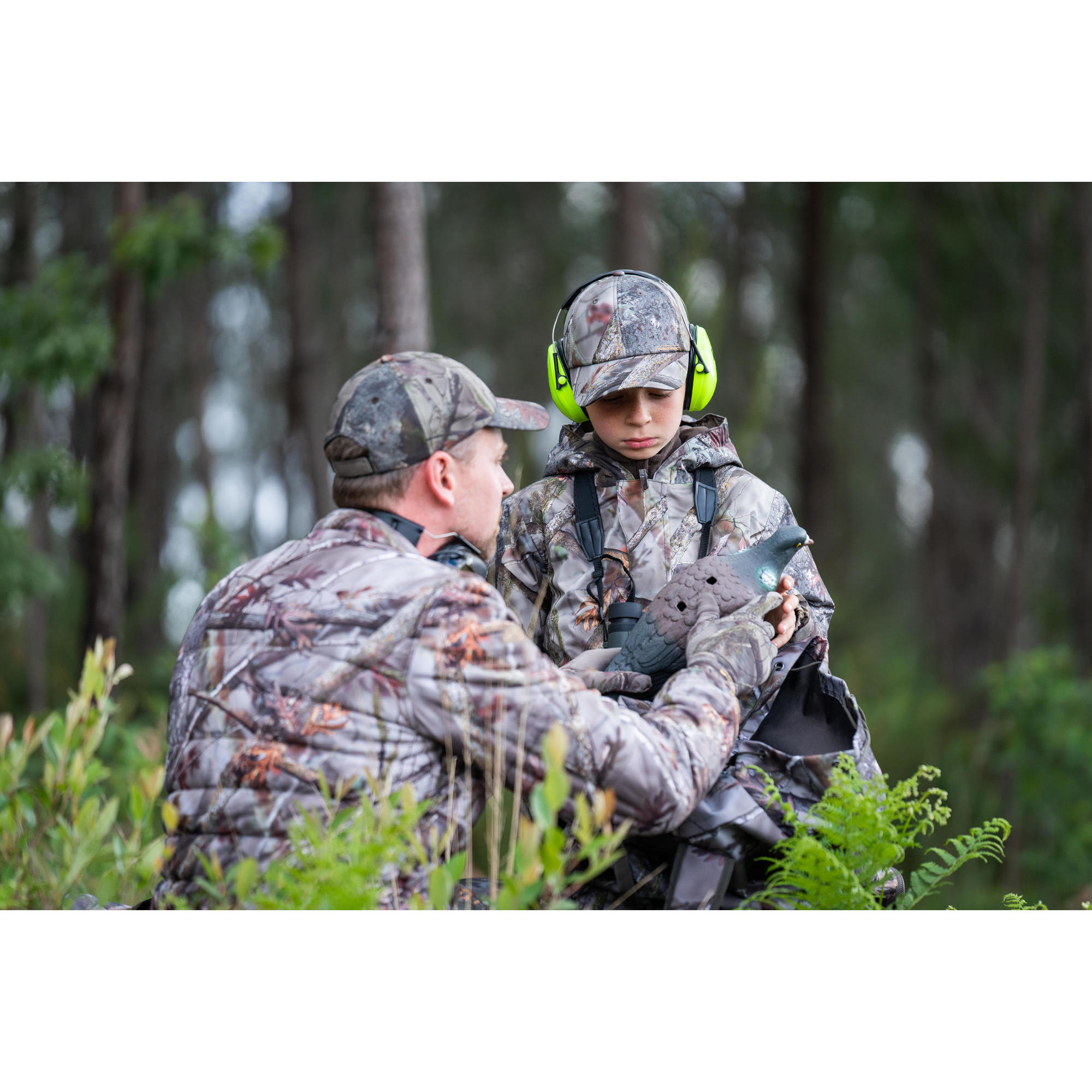 VESTE CHASSE CHAUDE ET IMPERM ABLE SIBIR 300 JUNIOR CAMOUFLAGE