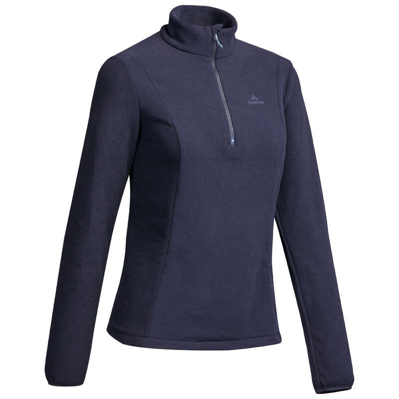 WOMEN MOUNT HIKING FLEECES Hiking - MH100 W Fleece - Navy QUECHUA - Hiking Clothes