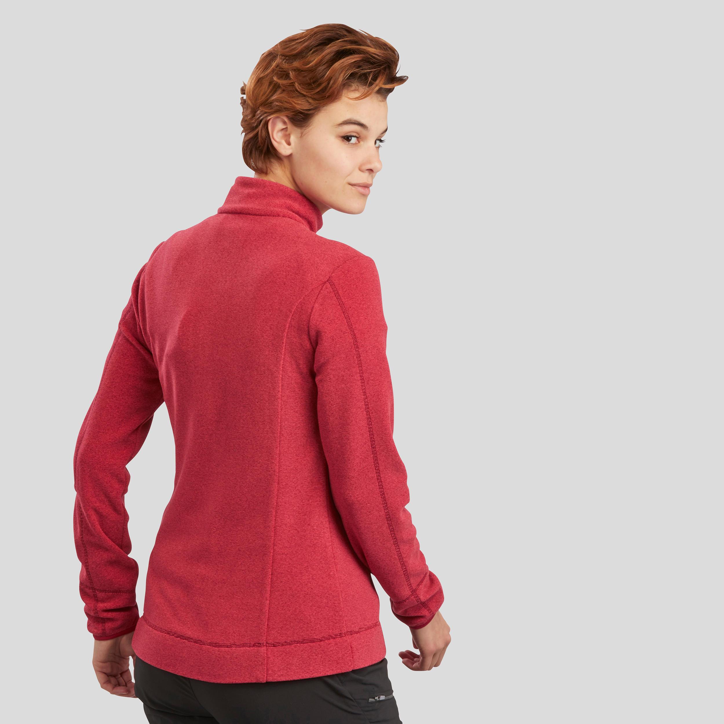 Women’s mountain hiking fleece jacket, MH100 Full Zip - Orange 4/8