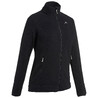 Women Sweater Full-Zip Fleece for Hiking MH100 Black