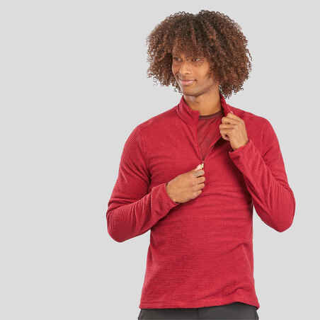 Men's Mountain Walking Fleece - MH500 - Maroon