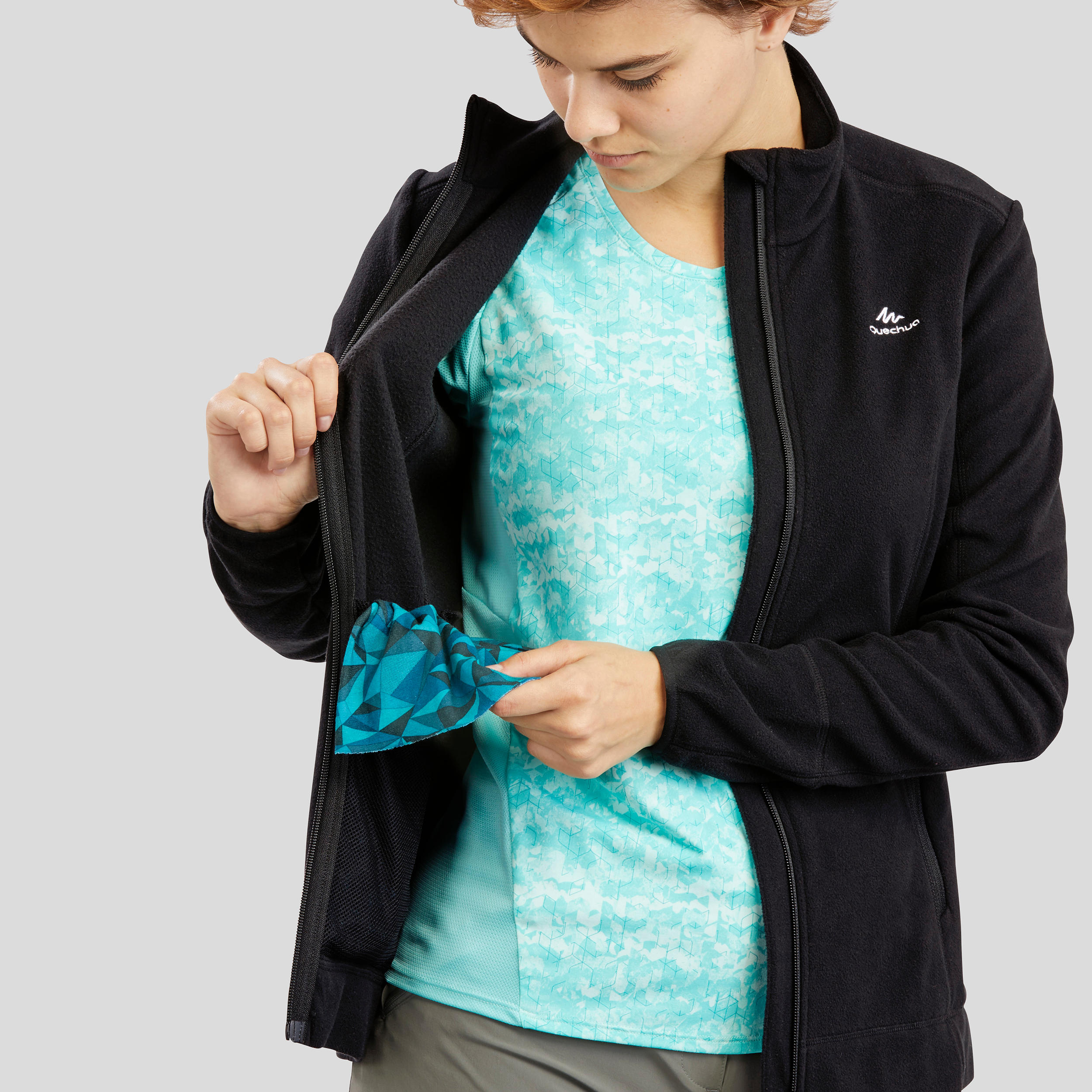 Sudadera polar de senderismo montaña mujer MH120 negro - Decathlon