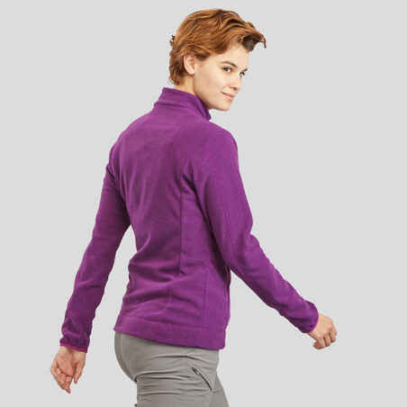 Women's Mountain Walking Fleece Jacket MH120 - Plum