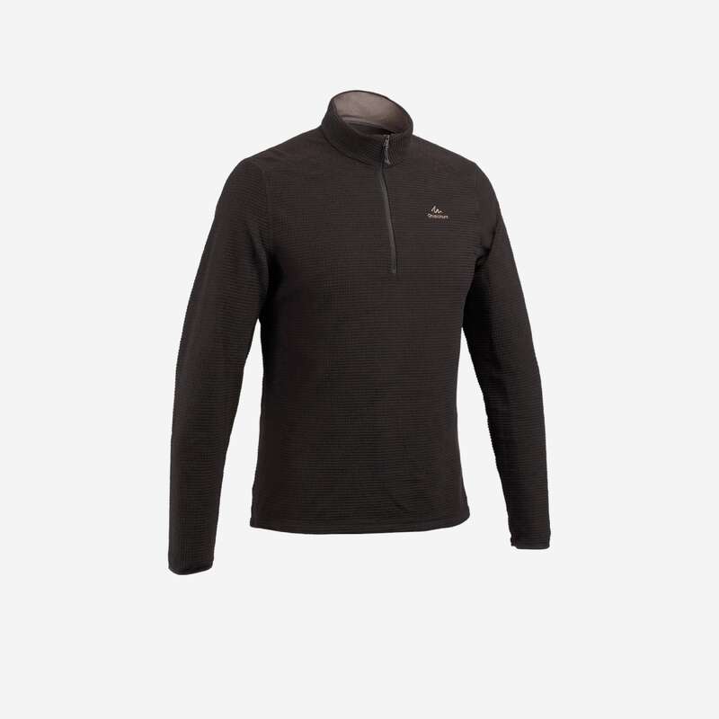 MEN MOUNTAIN HIKING FLEECES Hiking - M Fleece MH500 - Black QUECHUA - Hiking Clothes
