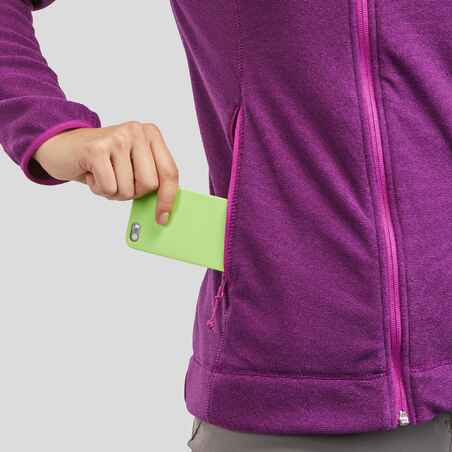 Women's Mountain Walking Fleece Jacket MH120 - Plum